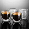 Wine Glasses Heat-resistant Double Wall Glass Cup 80ml Beer Espresso Tea Coffee Set Handmade Mug Whiskey Cups Drinkware Victory