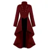 Jaquetas femininas jaquetas vintage gótico steampunk botão renda espartilho traje de halloween casaco tailcoat jaquetas streetwear casacos femininos quente