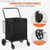 Shopping Carts Folding shopping cart with detachable waterproof lining 330LBS large capacity market shopping cart Q240227