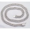 Hot Sale Solid Sier 10mm Wide Set gratis Fire Moissanite Diamond Iced Out Necklace Cuban Link Chain