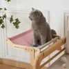 家具吊りペット猫ベッド窓ハンモックソファハウスハウス家具子猫屋内洗える取り外し可能なシート木製睡眠ベッドパーチシェルフ