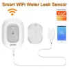 Detektor Smart Tuya WiFi Water Leak Alarm Sensor Trådlös säkerhet Intelligent Detector App Alert Smart Home Security Alarm Detector