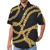 Chemises décontractées pour hommes Liens de chaîne dorée Imprimer Chemise de plage Été Vintage Blouses Homme Graphique 3XL 4XL