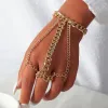 Urok bransoletki złoty palcem bransoletka dla kobiet mężczyzny wielowarstwowe łańcuchy link