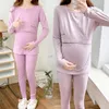 Autumn Winter Cotton Pregnant Womens Pajamas Set Maternity Clothes Postpartum Nursing Clothing Pregnancy Thermal Underwear 240219