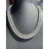 Sterling Sier 6Mm 8Mm de large laboratoire créer diamant Moissanite chaîne à maillons cubains pour hommes collier bijoux