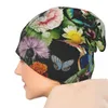 Bérets Vintage Tropical Floral Print Bonnet Chapeaux Oiseau Papillon EDEN Chapeau Tricoté Unisexe Bonnet Chaud Printemps Casquettes Graphiques En Plein Air