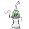 Glass Hookah Bongs Recycler Dab Rigs Bubbler Smoking Water Pipes Oil Burner with 14mm Joint