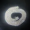 Оптовая цена Sier CZ Diamond Iced Out ожерелье шириной 10 мм кубинская цепочка для мужчин