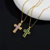 Pendant Necklaces Sell Zircon Cross Necklace Stainless Steel Light Luxury Geometric Choker Jewelry Party Gifts For Women Girls