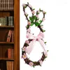 Decorative Flowers Door Wreath Decoration DIY Folded Rattan Base Easter Decorations For Home Handmade Farmhouse Decor