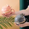 Mugs 1pcs 440ml Planet Mug With Lid Spoon Creative Ceramic Kettle Cute Female Home High-quality Texture Gift Office Water Cup