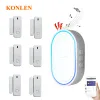 Detector Smart Life WIFI Door Sensor Tuya Window Open Ring Bell Alarm Detector Magnetic Contact Chime Burglar Entry Alert Home Security