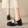 Kleid Schuhe 2024 Bogen Frauen Marie Janes Sommer Flache Lolita Designer Sandalen Mode Chunky Walking Pumps Mujer