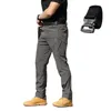 Pantalons pour hommes Ceinture cadeau Unique Forces spéciales Fans Salopette Extensible Respirant Tactique Multi Poche Front Zipper Extérieur Casual