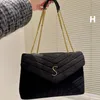 Designer handbags square fat LOULOU chain bag real leather women's bag large-capacity shoulder bagss 32cm quilted messeng259e