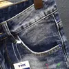Herrenjeans Herren Graffiti Jeans Mode Sprühfarbe Zerrissenes Loch Persönlichkeit Hip-Hop Streetwear Männliche Kleidung Slim Jugend Denim Hose T240227