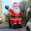 8mh (26ft) Outdoor Christmas opblaasbare kerstman met blower voor nachtclub kerstpodium evenement decor kerstdecoratie