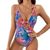 Jingfan 2023 Europeiska och amerikanska badkläder Nytt baddräkt Sexig etnisk blommig Amazon gränsöverskridande bikini