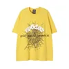 スパイダーTシャツメンデザイナーTシャツ番号55555スターフォームプリント高品質ピュアコットンピンクグリーン女性Tシャツ