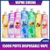 24 saveurs VAPME Officiel Original VAPME SHISHA Hookah15K DTL 15000 Puffs Dispositif de Vape Jetable Pen Pod 25ml Batterie Pré-remplie 650mah en Stock Expédié en 1 Jour