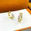 Diamond earrings Designer gold earrings 18K rose Stud gold love earrings round Hoop earrings Luxury jewelry love wedding girls