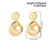 Dangle Earrings Salircon Exaggerated Aesthetics Gold Color Big Drop Punk Fashion Thread Metal Pendant Women's Hip Hop Jewelry