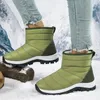 Boots vintervattentät utomhusplattform förtjockad bomull elegant och fotled för kvinnor mode casual skor 2024
