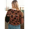 Pulls pour femmes 2024 Nouveau pull à manches longues Top Femmes européennes et américaines personnalisées imprimé léopard multicolore pull thermique femmes