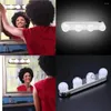 Wall Lamp 4 Bulb Makeup Mirror Light Headlight Installed Convenient Suction Cup LED Battery Powered Gift