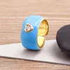 Cluster Rings Nidin Romantic Heart Shape Open Dripping Oil Rins Gold Plated Women Candy Colors Hand-painted Knuckle Creative INS Jewelry