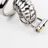 Kyskhetsbur manlig rostfritt stål D-ring PA-lås 4mm-5mm glans Piercing Male Chastity Device Slaven Penis Harness Restraint Leases Fiting