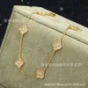 Designer smycken lyxarmband länkkedja Vanca v Gold Clover Six Flower Mini Armband Womens White Gold Silver Full Diamond Armband NJ6E