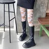 Vrouwen Sokken Punk Visnet Panty Sexy Kous Gothic Onregelmatig Gat Strakke Y2k Ragged Girl Party Accessoires