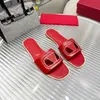 Designer Damesslippers V-Knop Gebreid Modemerk Sandalen Slides Casual Bottom damesslippers Echt lederen schoenen