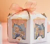 Karuzelowe papierowe pudełko prezentowe z wstążką przysługą ślubu i prezentami impreza Baby Shower Candy Box