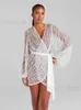 Grundläggande avslappnade klänningar Elegant Rhinestone Lace Up Mini Dress Women 2023 Shinny V Neck Long Sleeve Split Short Dresses Autumn Lady Party Dance Vestidos T240227