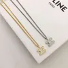 Créateur Celline Sailin Familys Nouveau collier de diamants en forme d'arc de triomphe pour femmes avec un sens élevé de la personnalité et du tempérament Chaîne de collier en zircon plaqué laiton