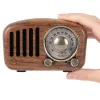 Radio Vintage Radio Retro Bluetooth5.0speaker Walnuss Holz FM Radio mit altmodischem klassischem Stil starker Bass -Verbesserung TF -Karte