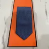 Nouvelles cravates de haute qualité Designer Cravate en soie noir bleu Jacquard tissé à la main pour hommes de mariage Cravate décontractée et d'affaires Cravates de mode Boîte 23123