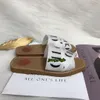 Sandales de créateurs pantoufles boisées de luxe en toile