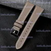 Bracelets de montre Bracelet en cuir gris marron clair 18 19 20 22MM cosses à dégagement rapide motif litchi couche supérieure bracelet en peau de vache bande Vntage T240227