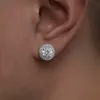 Custom Sterling Sier With Ice Out Bling Free Fire D Color Moissanite Diamond Earrings