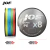 Accessories Jof 500m 300m 150m/ 546yds 8 Braided Fishing Lines 8 Weaves Wire Smooth Pe Multifilament Line for Sea Fishing 15100lb