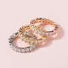 Mode Kubieke Zirkoon Pave Band Eternity Stapelen Ringen Voor Vrouwen Wit Rose Goud Ronde Crystal Party Trouwringen Whole277g