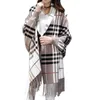 Xi Yan source manufacturers doublesided cashmere plaid scarves long section of thick cashmere shawl with sleeves cape coat now6507860