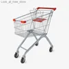 Shopping Carts Wholesale European mobile shopping cart high-quality metal Ppush with 4-wheel grocery store finished products Q240227