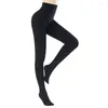 AEBMNHD Collants Opaques pour Femmes Doublure Polaire Collants Bas Hiver Plus Épais Leggings Chauds Pantalon Taille Haute Longue Bonneterie Noir