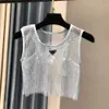 Womens Designer T shirts Vest Embroidery Tees Hollow hot Drill Tops Tank Classic High Quality Tee Streetwear Women Clothing Sleeveless Size S-L