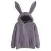 Frauen Hoodies Mit Kapuze Hemd Mode Lässig Hoodie Lange Ärmel Einfarbig Ohr Kordelzug Tasche Sweatershirts Ropa De Mujer